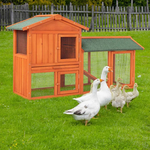 61" Wooden Chicken Coop Hen House Rabbit Wood Hutch Poultry Cage