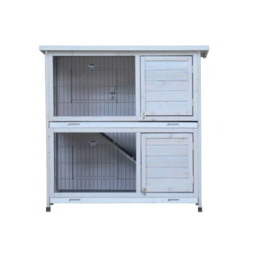 Rabbit Hutch Outdoor, 2-Story Rabbit Cage Indoor With Run, Bunny Cage