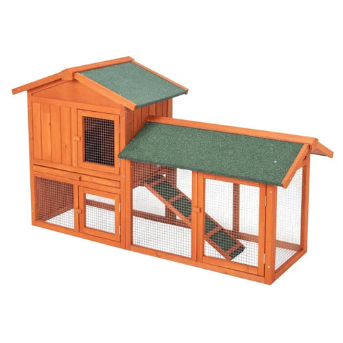 61" Wooden Chicken Coop Hen House Rabbit Wood Hutch Poultry Cage