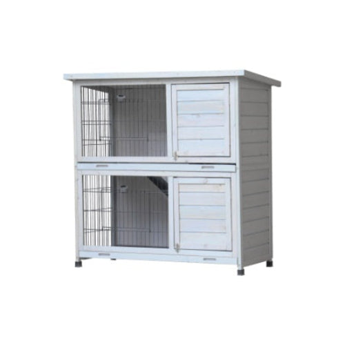 Rabbit Hutch Outdoor, 2-Story Rabbit Cage Indoor With Run, Bunny Cage