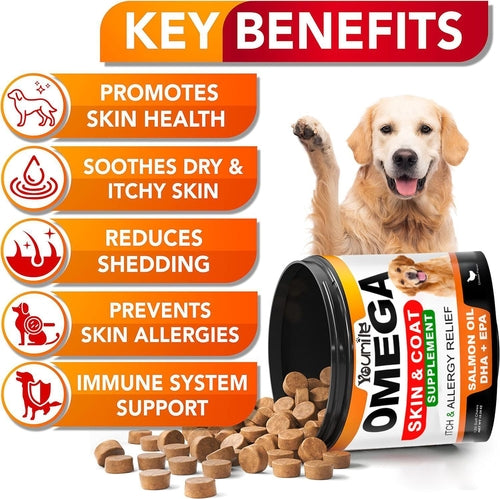 Youmile Omega 3 For Dogs - 120Ct  Fish Oil Treats - Allergy & Itch
